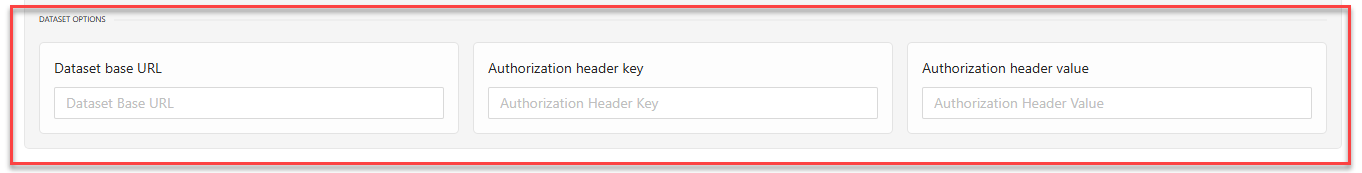 Dataset options