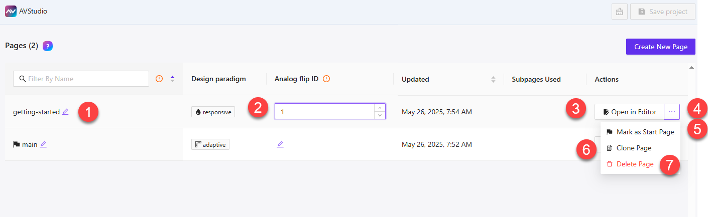 Manage Pages